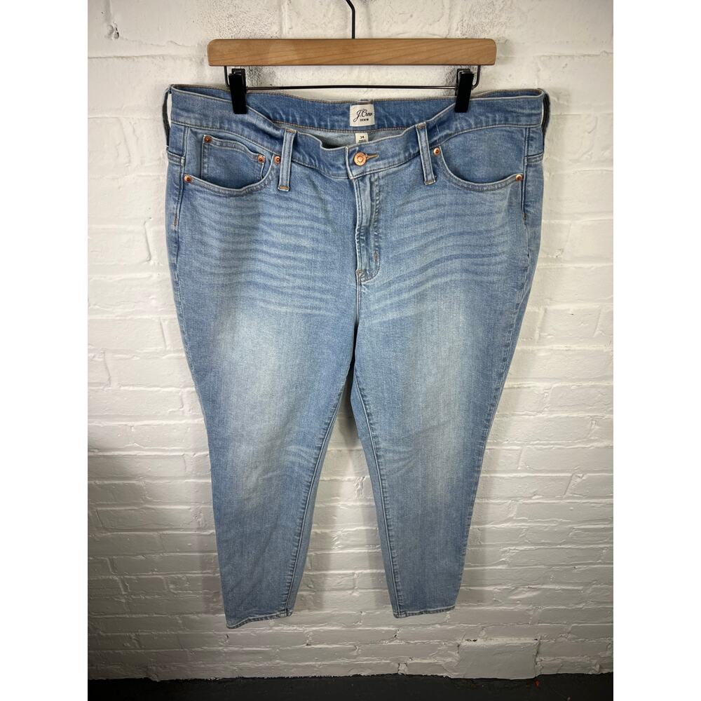J. Crew Women's 9" Toothpick Skinny Leg Denim Jeans Mid Rise Blue Size 34